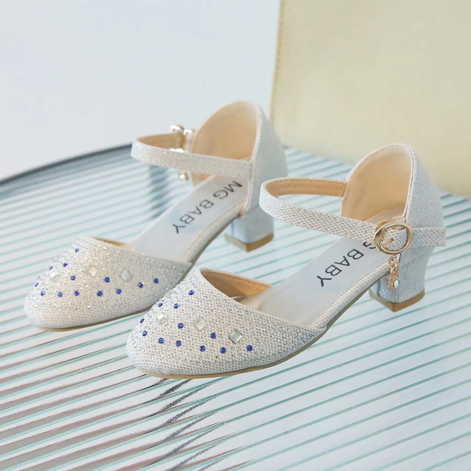 Baby Girl Children's Sandals Shoes Rhinestone Decoration Princess Slip On Shoes Casual Buckle Summer Sandals Party