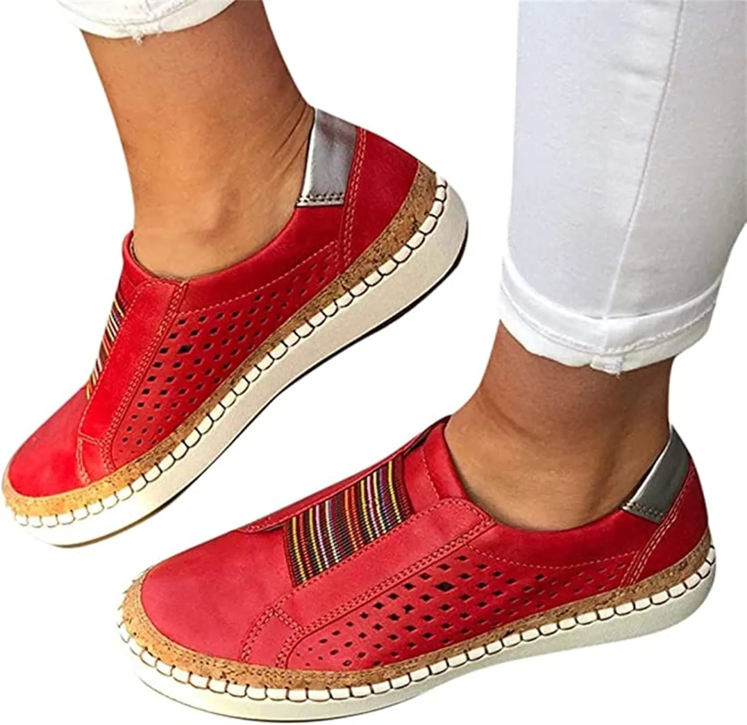 Lausiuoe Shoes For Women Dressy Comfortable Fashion Canvas Shoes Classic Casual Low Top Slip On Sneakers Walking Flat Loafers