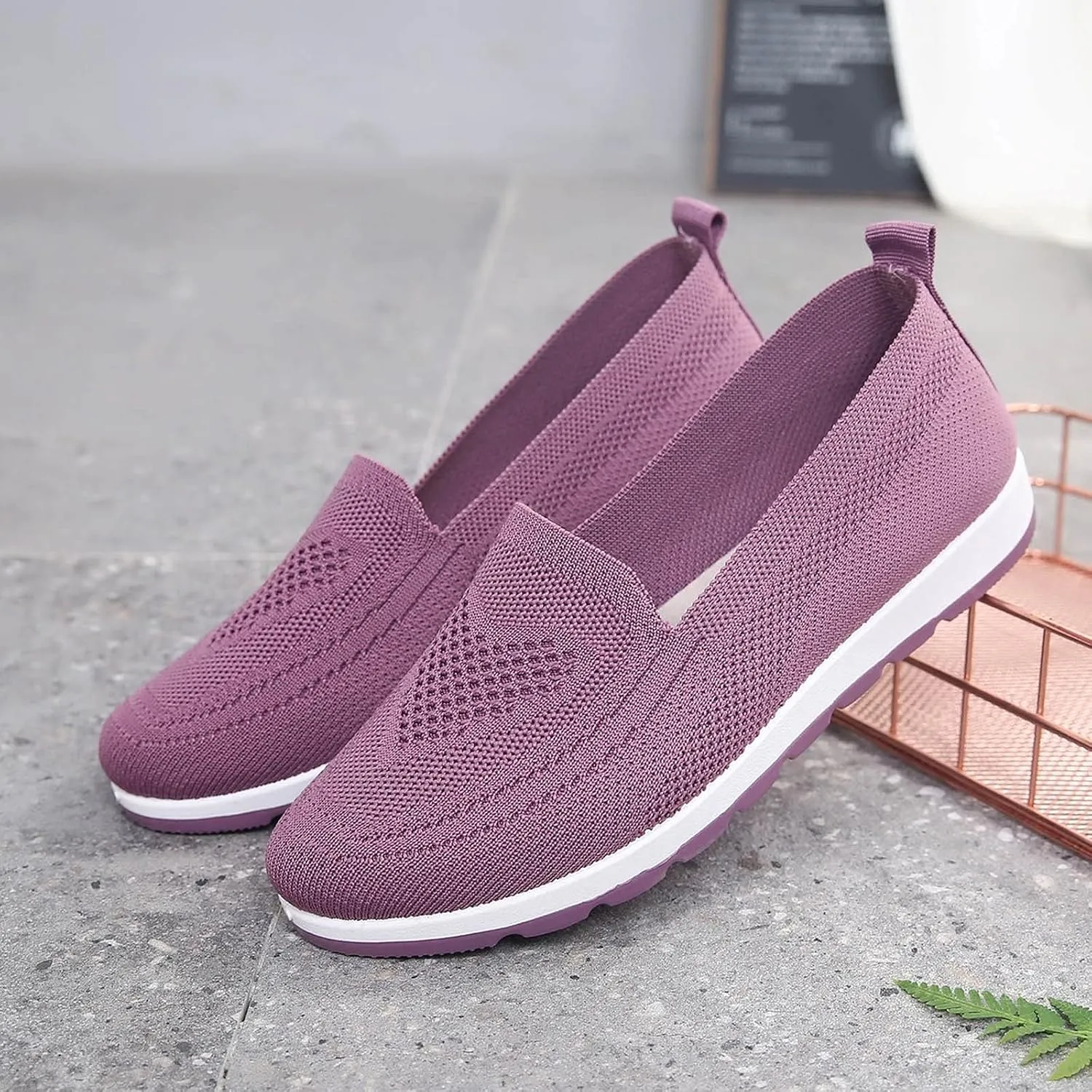 Loafers for Women Comfort Slip On Walking Shoes Wide Width Casual Sneaker Knit Dressy Comfortable Business Work Flat𝐬