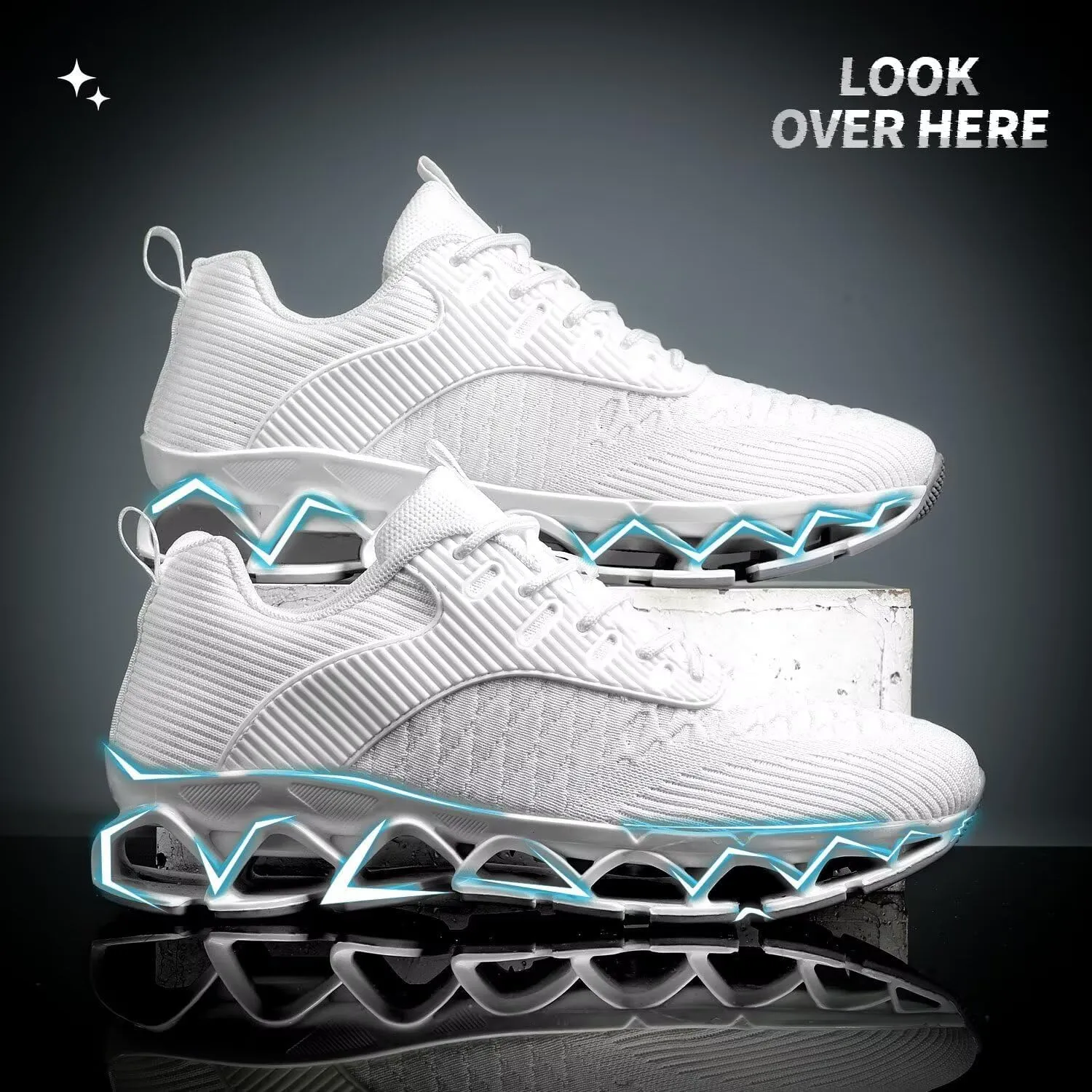 Men's Running Shoes Blade Tennis Walking Casual Fashion Sneakers Breathable Non Slip Gym Sports Work Athletic Trainers