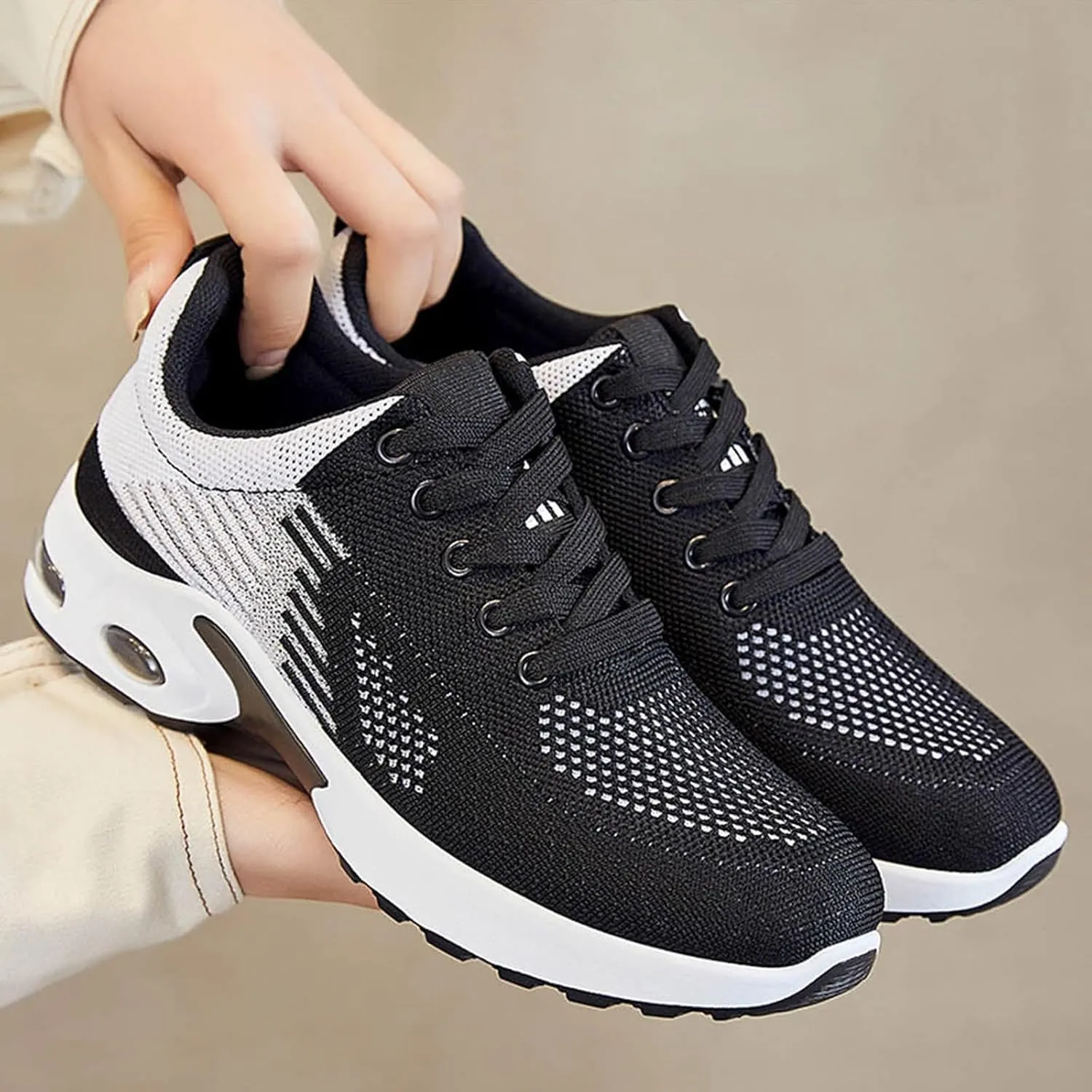 Orthopedic Sneakers for Women Arch Support Walking Shoes Comfortable Slip On Running Shoes Mesh Air Cushion Sneakers