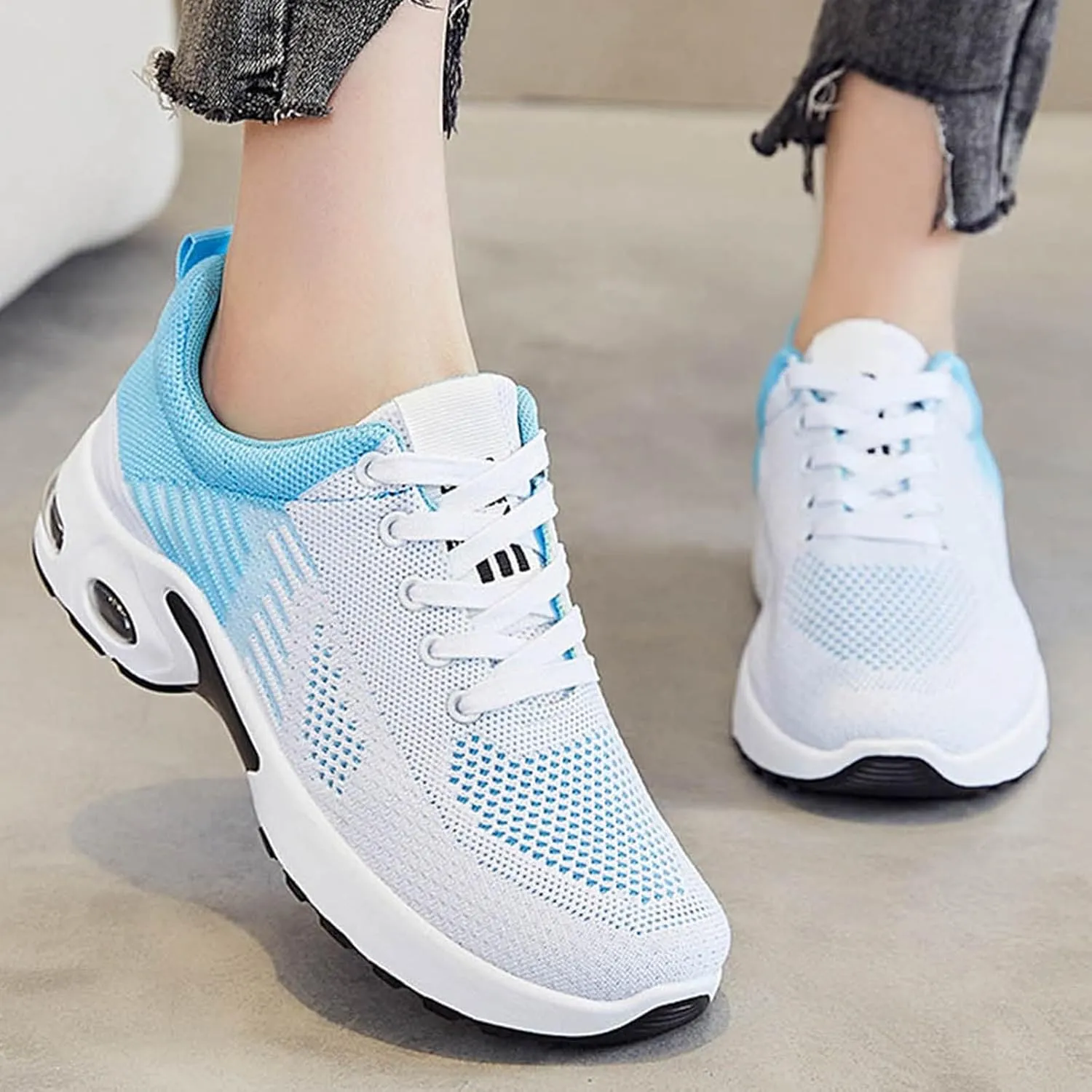 Orthopedic Sneakers for Women Arch Support Walking Shoes Comfortable Slip On Running Shoes Mesh Air Cushion Sneakers