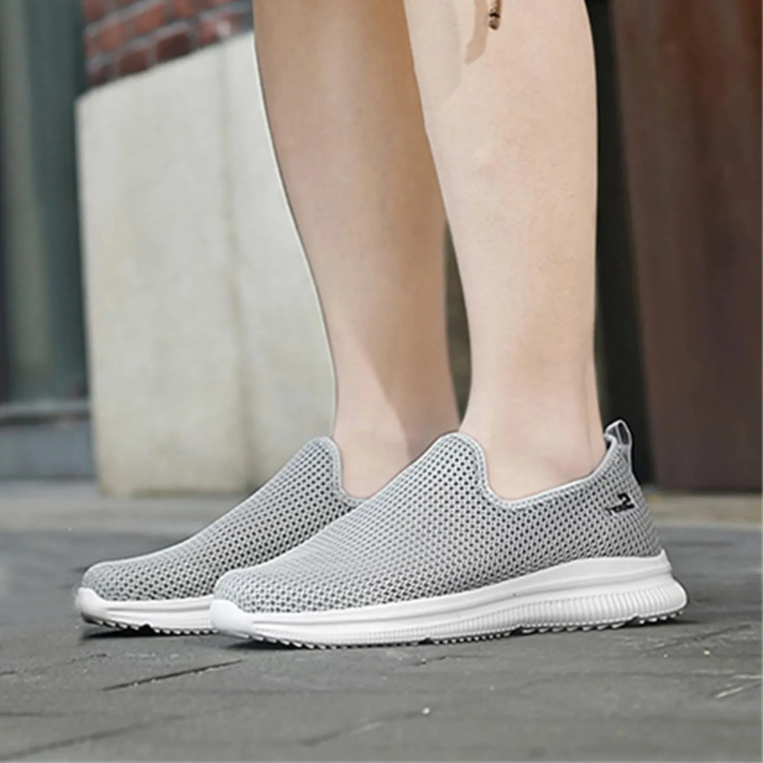 Women's Slip On Sneakers Lightweight Breathable Running Shoes for Men Dressy Woman Shoes Casual Black Sneakers Steel Toe Tennis Shoe Trainers Shoe